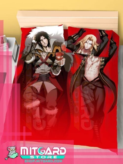 CASTLEVANIA Trevor C. Belmont / Alucard - Adrian Farenheight Tepes - Bed Sheet or Duvet Cover Anime videogame - Flat bed sheet + 2 set