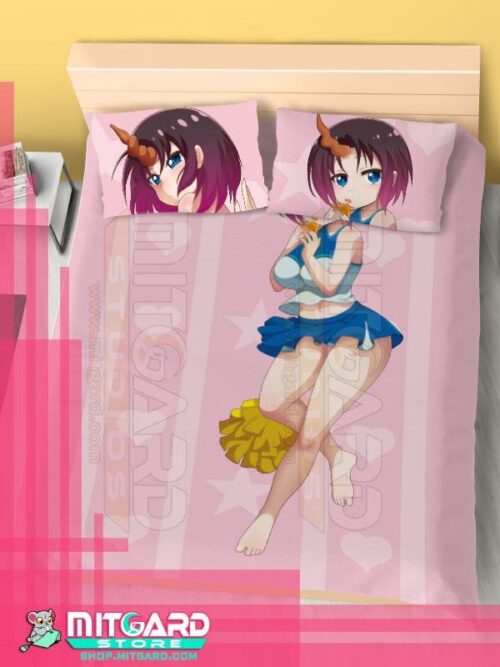 KOBAYASHI-SAN CHI NO MAID DRAGON Elma - Bed Sheet or Duvet Cover Anime videogame - Flat bed sheet + 2 set 70x45cm Pillow cover / 120cm x