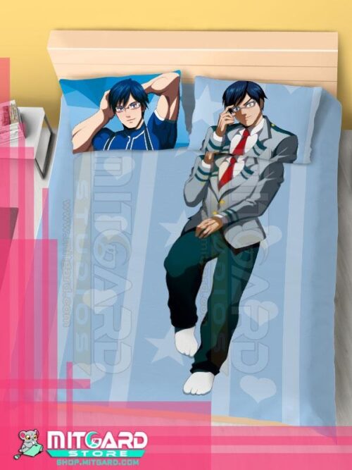 MY HERO ACADEMIA Iida Tenya - Bed Sheet or Duvet Cover Anime videogame - Flat bed sheet + 2 set 70x45cm Pillow cover / 120cm x 200cm /