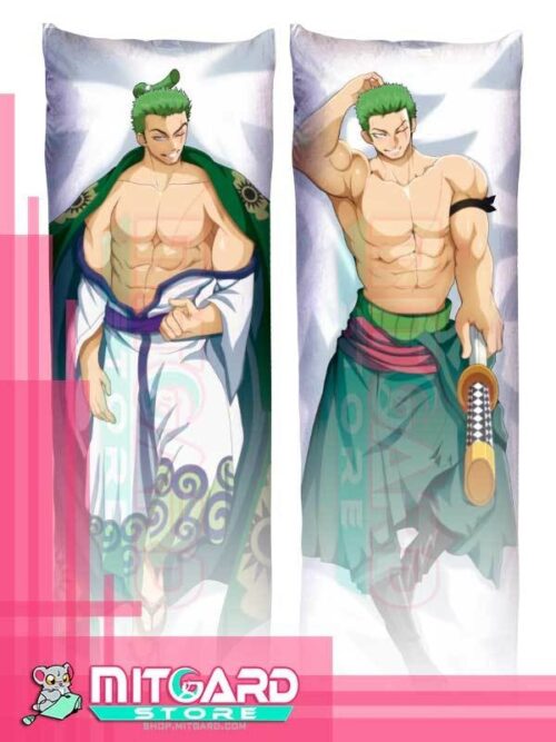 ONE PIECE Roronoa Zoro Body pillow case Dakimakura - 50cmx150cm / Soft Satin / 2 Sides Printed - 1