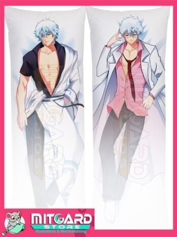 GINTAMA Gintoki Sakata Body pillow case Dakimakura - 50cmx150cm / Peach Skin / 2 Sides Printed - 1