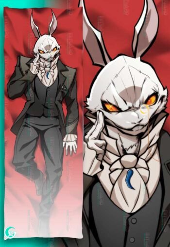 Alternative view of White Rabbit Dakimakura Body pillow cover
