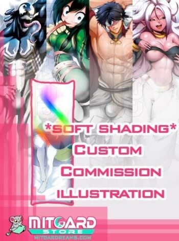 Artist commission body pillow dakimakura: SOFT SHADING Painted version