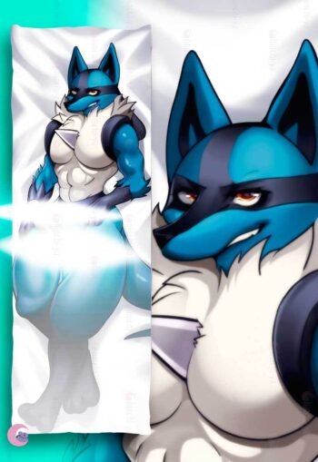 Alternative view of Lucario v2 Dakimakura Body pillow cover